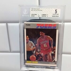 1987-88 FLEER #35 JULUIS ERVING BECKETT 5 EXCELLENT